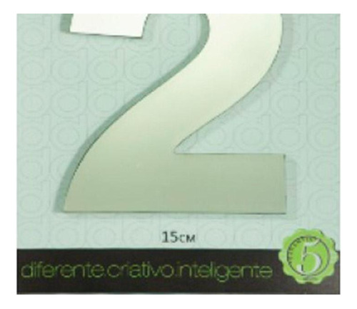 Numero Aluminio Espelhado 2 15cm 16