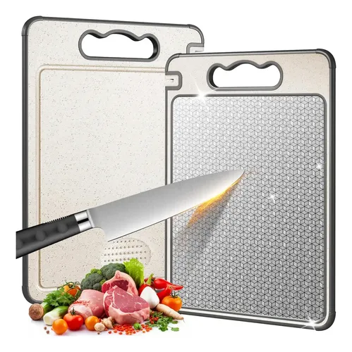 Tábua De Corte Inox E Pp Para Cozinha Dupla Face, Antibacteriana ...