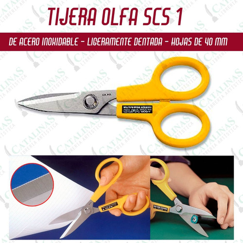 Tijera Olfa Cuchilla Dentada Fina Modelo Scs - 1 Microcentro