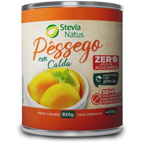Pêssego Em Calda Zero Açúcar 830g - Stevia Natus