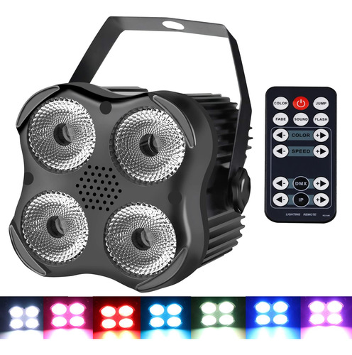 Dj Disco Ktv Led Mini Cuatro Ojo Pequeño Par Luz Rgb Voz