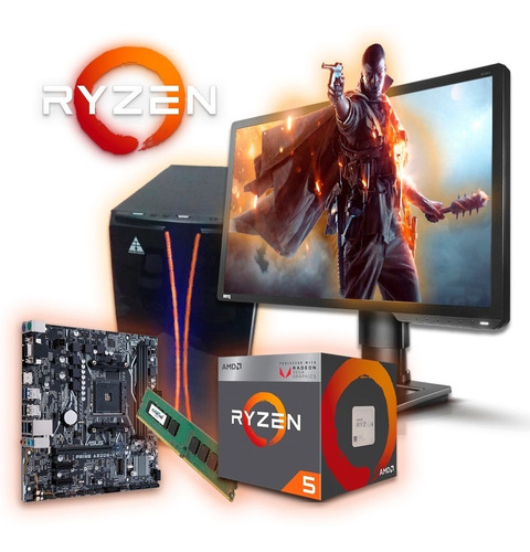 Pc Completa Gamer Amd Ryzen 5 2400g 1tb 8gb Ram W10