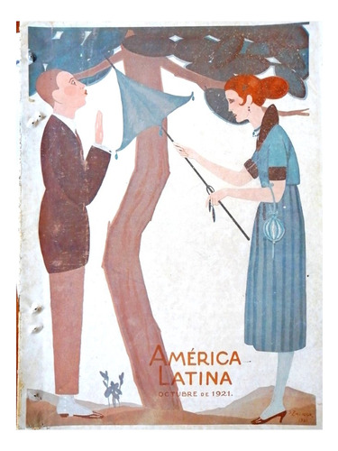 Revista Antigua, America Latina 1921 Portada Sacha Zaliouk