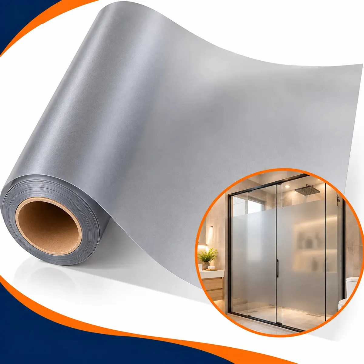 Adesivo Jateado Fumê Fosco Película Vidro Janela Box Banheiro Porta 3m x 60cm AVLSHOP