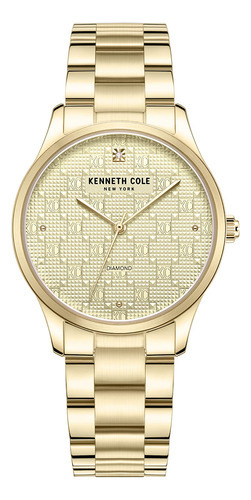 Reloj Mujer Kenneth Cole Kcwlg2222701 New York Color de la correa Dorado Color del bisel Dorado Color del fondo Dorado
