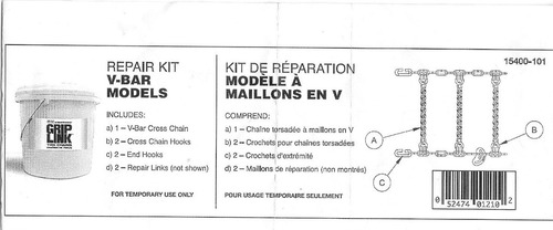 Kit Reparacion Cadena Nieve Camion Semi Puente 275-295-315