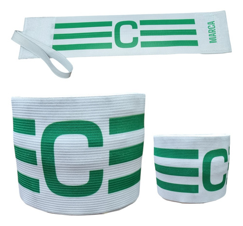 Cinta De Capitan Blanca Con Verde Hombre 32cm