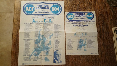 Lista 504 Y 2504 Acf Partido Nacional Elección 1984 Zumaran 