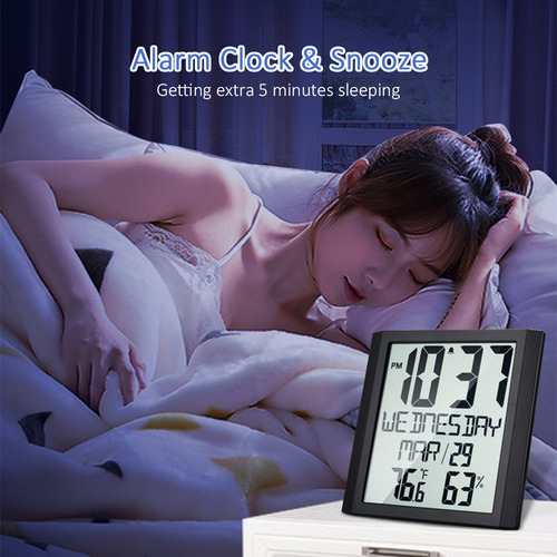 Reloj De Pared Digital Con Termo-higrómetro 8.6'' Gran Panta