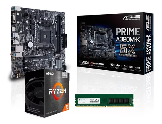 Combo Actualizacion Amd Ryzen 5 5600g + A320m Am4 + 8gb Ddr4