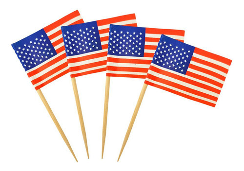 Espeto Bandeira Estados Unidos USA Burger Party 100 Un