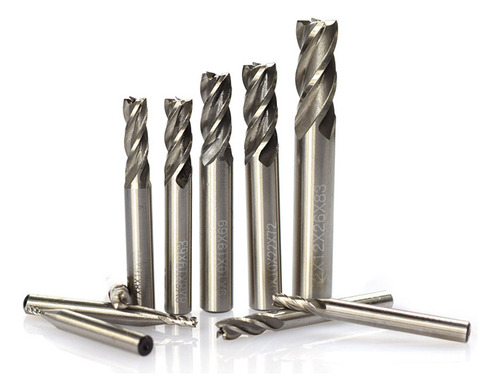 Kit Com 5 Fresas Topo 4mm 6mm 8mm 10mm 12mm Aço Rápido Hss