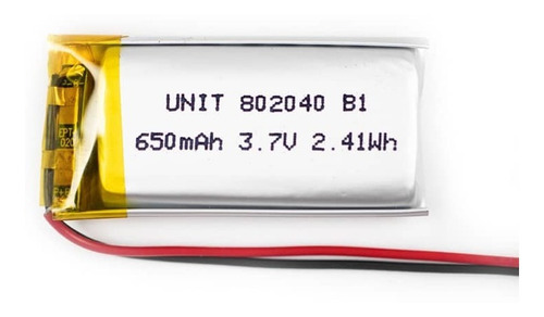 5 Piezas Batería Recargable Lipo 3.7v 650ma 802040