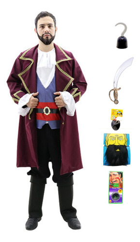 Disfraz Pirata Capitan Morgan Con Accesorios Hombre Adulto