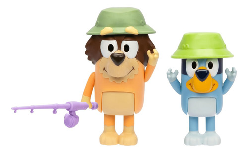 Bluey Pack 2 Figuras Pesca Con El Abuelo