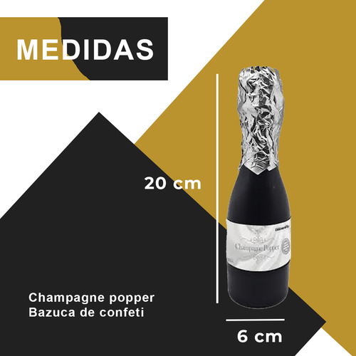 Bazuca De Confeti Metálico Botella Chica De Champagne Popper