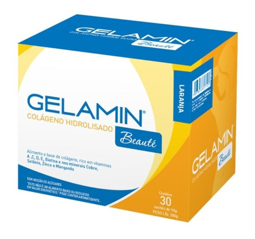 Gelamin Colágeno Hidrolisado Beauté 30 Sachês Vários Sabores