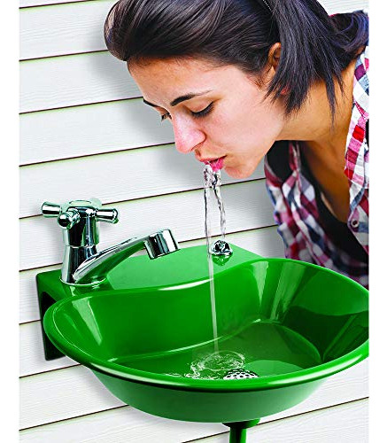 Fuente De Agua Con Grifo Para Exteriores 2 En 1