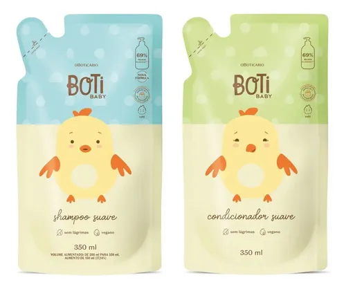 Combo Boti Baby Refil: Shampoo 350ml + Condicionador 350ml