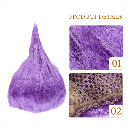 Peluca Morada De Carnaval Con Forma De Llama Para Cosplay, F