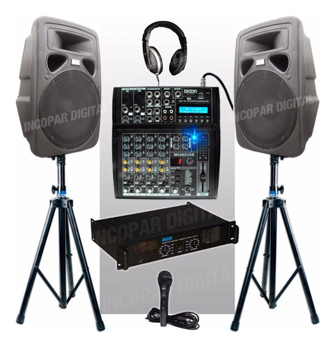 Sonido Premium Para  Dj Consola-bafles-potencia-mic 