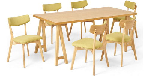 Rachel Mid-century - Juego De Comedor Moderno De 7 Piezas Co