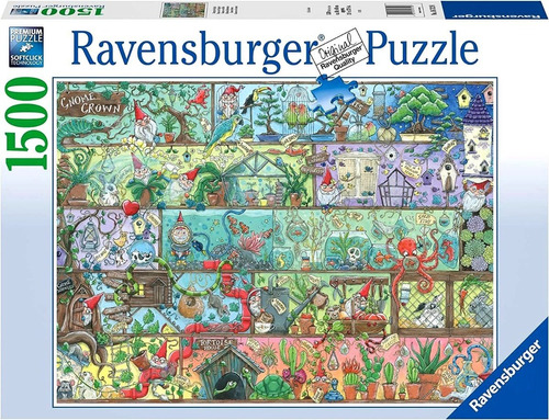 Rompecabezas Puzzle 1500 Gnomo En El Estante  Ravensburger 