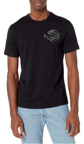 Playera Armani Exchange Original Negro Logo Bordado Ax 