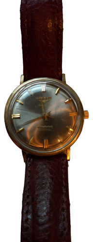 Reloj Longines Automático Admiral 5 Estrellas Chapa De Oro Café Dorado Gris Oscuro (Usado)