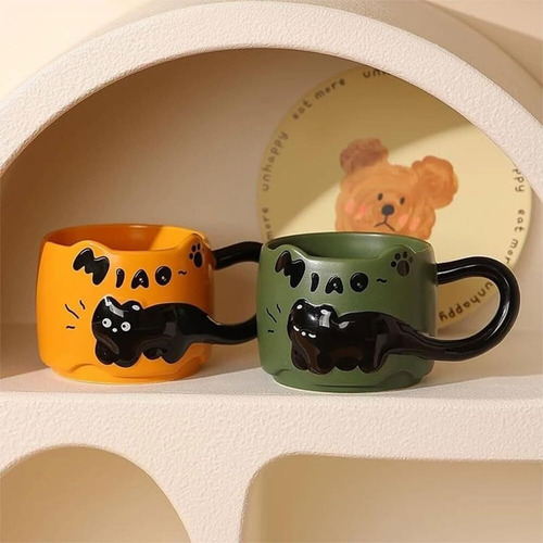 Taza Apilable Con Forma De Gato, Adorables Tazas De Café