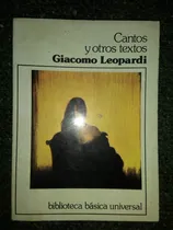 Comprar Libro Cantos Y Otros Textos Giacomo Leopardi 