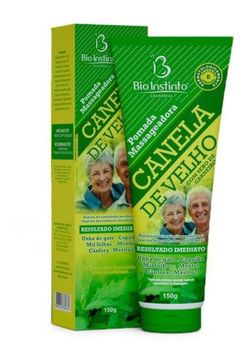 Imagem 2 de 2 de Pomada Massageadora Canela De Velho Bioinstinto 150g 4un
