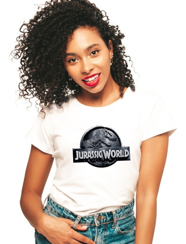 Imagen 3 de 6 de Remera Blanca Jurasic World Cine Unisex Niños Varios Diseños