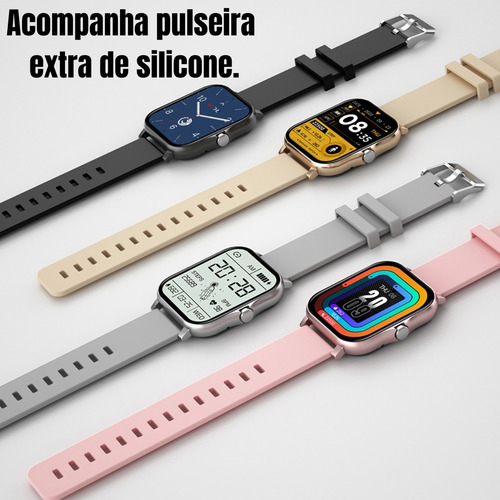 Relógios Smartwatch Feminino Dourado Luxo Com 2 Pulseiras Desenho Da Pulseira Metal