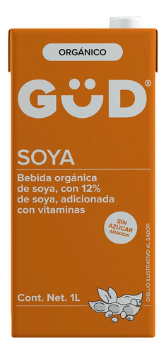 Leche De Soya Orgánica Sin Azúcar Gud 1 L