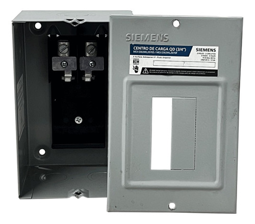 Centro De Carga P/od 2p 70a 2f 3h Sobreponer Gris Mex:d02ml2