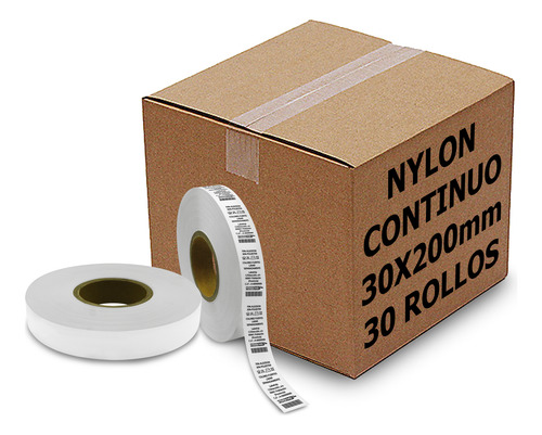 30 Rollos De Nylon Continuo 30x200 Mts Para Imprimir C3 Blanco