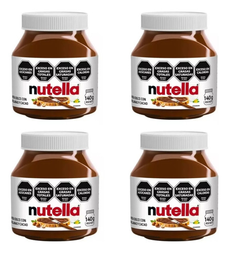 Pack Nutella Pasta De Avellanas Y Cacao 140g X 4 Unidades