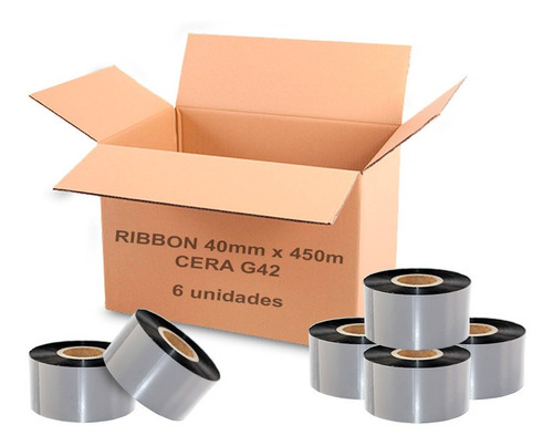 Ribbon Ttr Cera 40x450 G42 P/ Impressora Térmica Cx C/ 6 Un