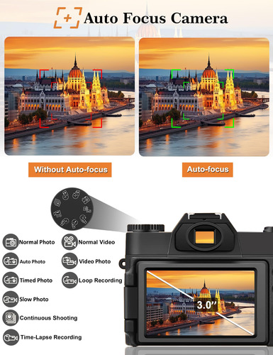 Cámara Digital Ishare 4k 48mp Wifi Vlogging Con Pantalla Ple