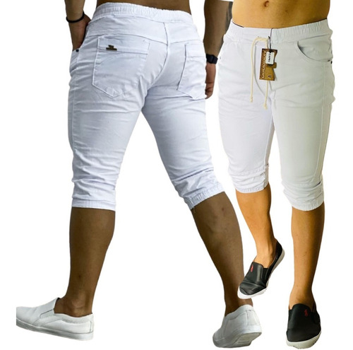 Bermuda Jeans Jogger Capri 3/4 Masculina Saruel Short Slim