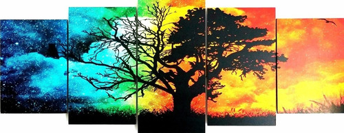 Cuadro Arbol De La Vida Color 4 Estaciones Año Poliptico