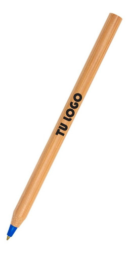 Bolígrafos De Bambu Personalizados Con Logo 100 Unidades