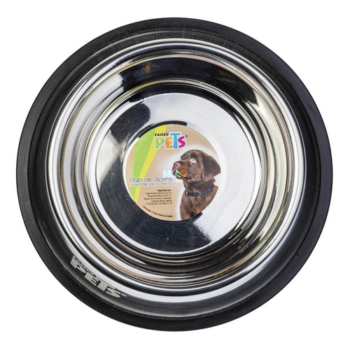 Imagen 6 de 6 de Plato De Acero Inoxidable Perros 24 Oz Fancy Antiderrapante