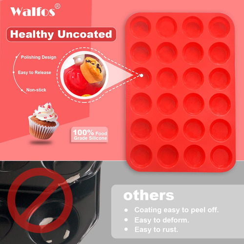 Juego De Molde De Minicupcakes Walfos De Silicona, 2 Pzs.
