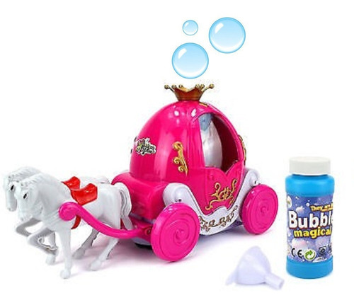 Carro Princesas Carruaje Burbujas Juguete Navidad + Cargador