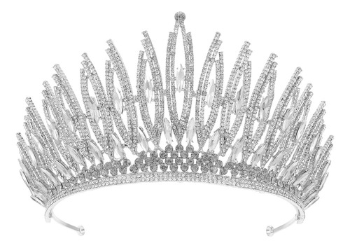 Tiara De Princesa, Corona Grande Con Diamantes De Imitación