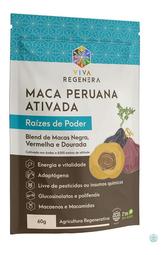 Imagem 1 de 5 de Maca Peruana Negra, Vermelha E Dourada Ativada Viva Regenera