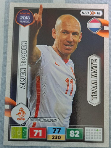 Carta Adrenalyn Xl Road To Rusia 2018 Arjen Robben Ned18