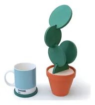 Comprar Set De Posavasos Modelo Cactus Con Soporte Para Maseta